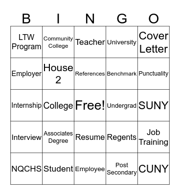 Advisory Bingo Card