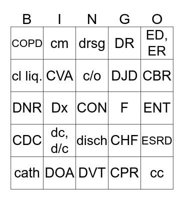 cath-FBS Bingo Card