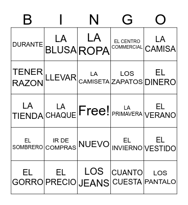 Ponga Bingo Card