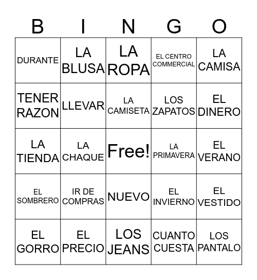 Ponga Bingo Card