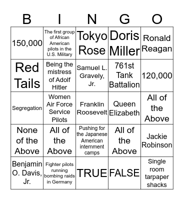 Test #10 Scramble Bingo Card