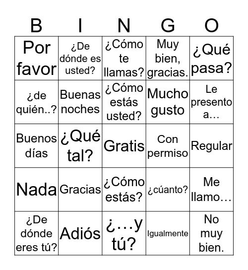 Descubre 1 Leccion 1: Listas A y B Bingo Card