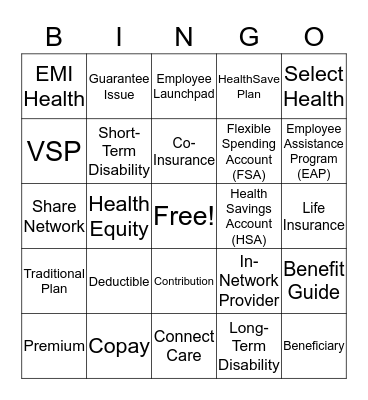 Provo City School District Benefits Bingo! Bingo Card