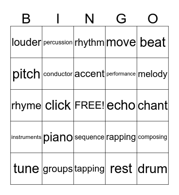 music week 1 Bingo Card