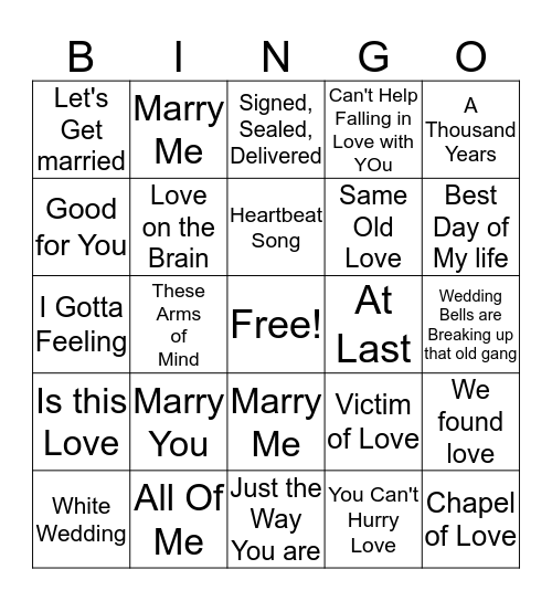 Marriage-Love-Relationships Bingo Card