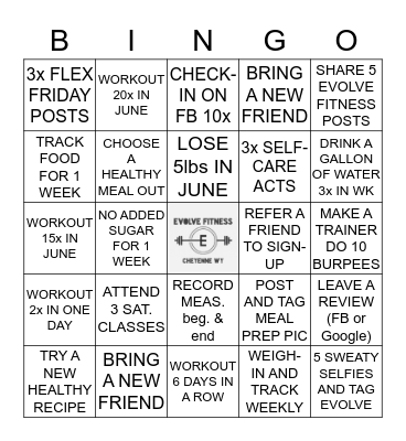BETTER ME BINGO Card