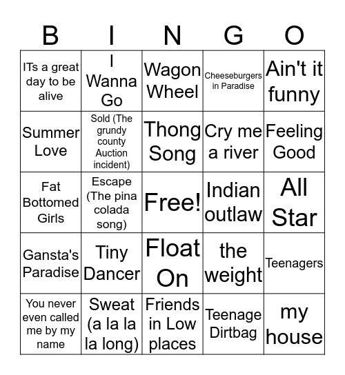 Random - Entire Card Bingo Card