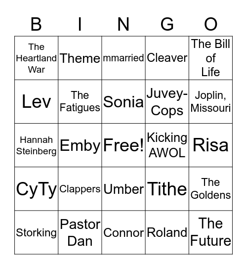 Unwind BINGO E Bingo Card