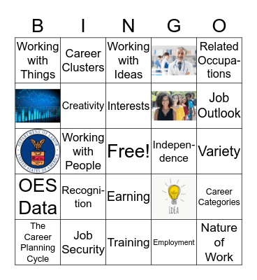 Exploring Career Decisions Bingo Card