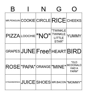ROSE'S BIRTHDAY BINGO Card