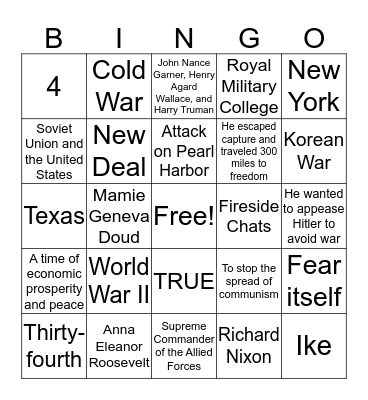 8 Bingo Card