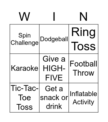 Carnival Bingo Card