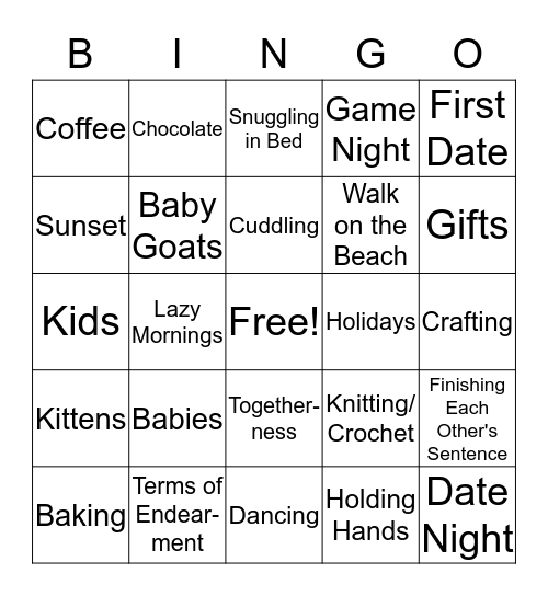 2019 Just Write! Fluff Bingo Card