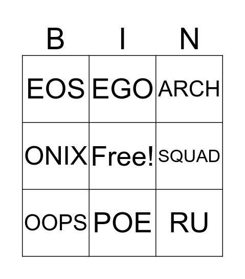 INMORTAL  Bingo Card