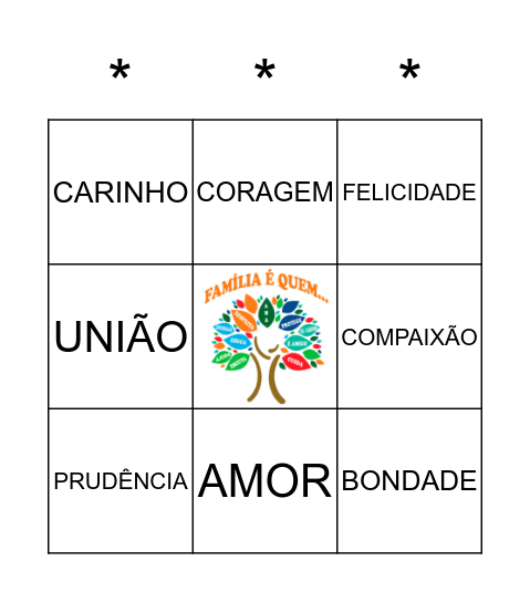 DIA DA FAMÍLIA Bingo Card