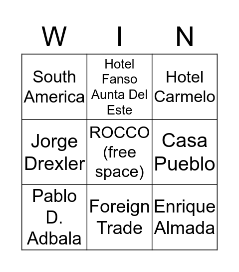 Creative Ending Bingo Card