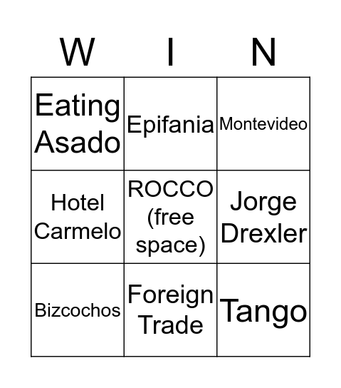 Creative Ending Bingo Card