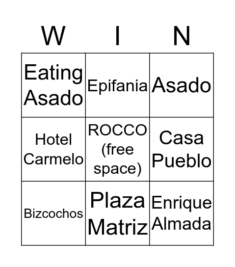 Creative Ending Bingo Card