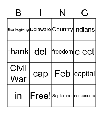 citizenship 5.28.19 Bingo Card