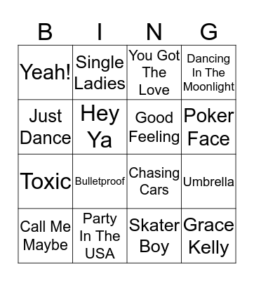 Music Bingo Card