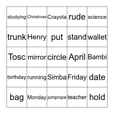 Bingo Card