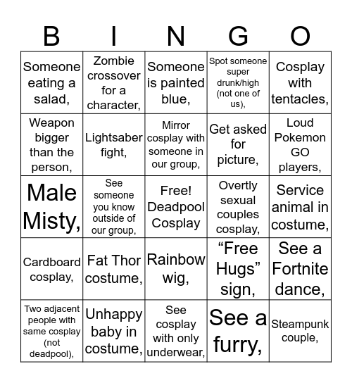 Con Bingo Card