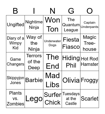Book Fair Bingo Card