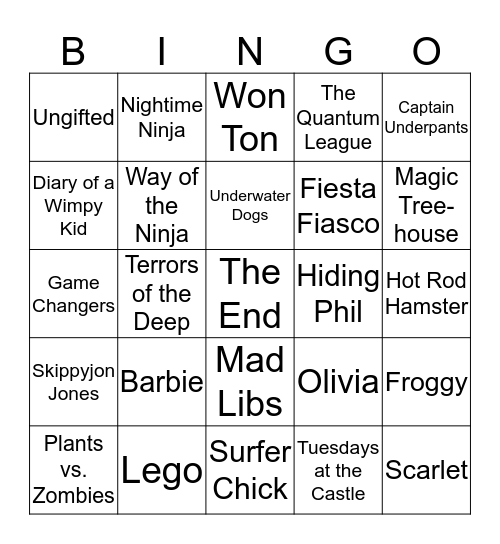 Book Fair Bingo Card