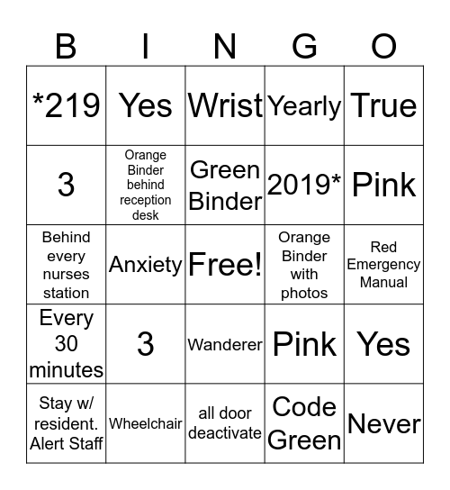 Willow Point June Inservice Bingo Card