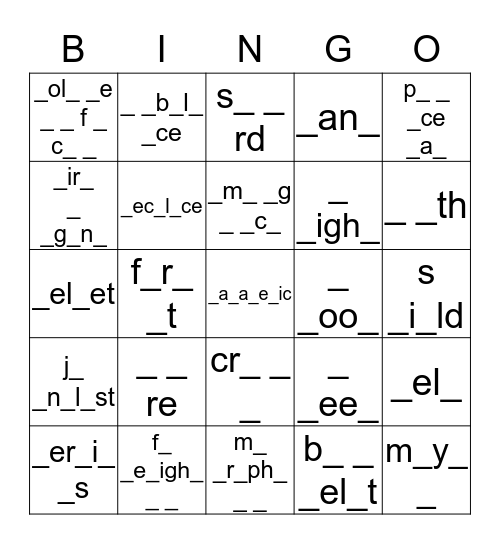 Unit 0 - Unit 3 vocabulary Bingo Card