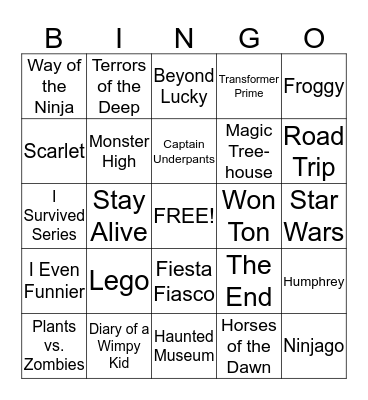 Book Fair Bingo Card