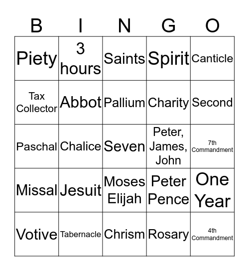 CSW Bingo Card