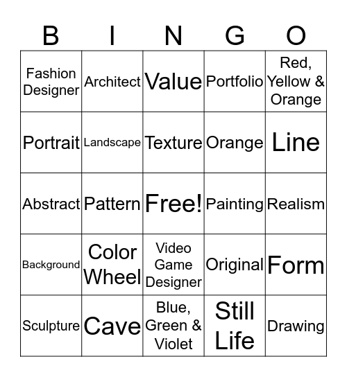 Final Review Bingo Card