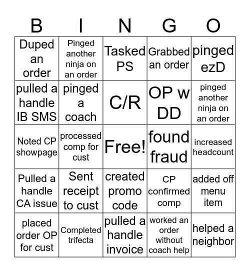 NIT Bingo Card