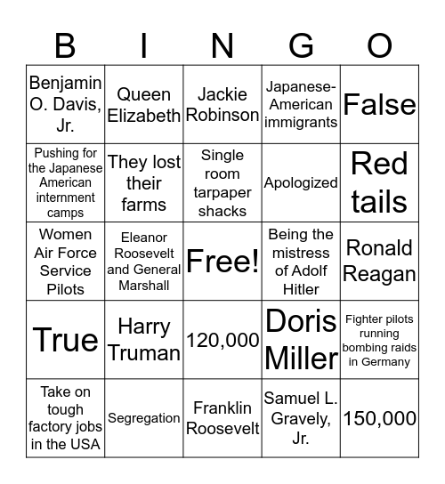 #10 Bingo Card