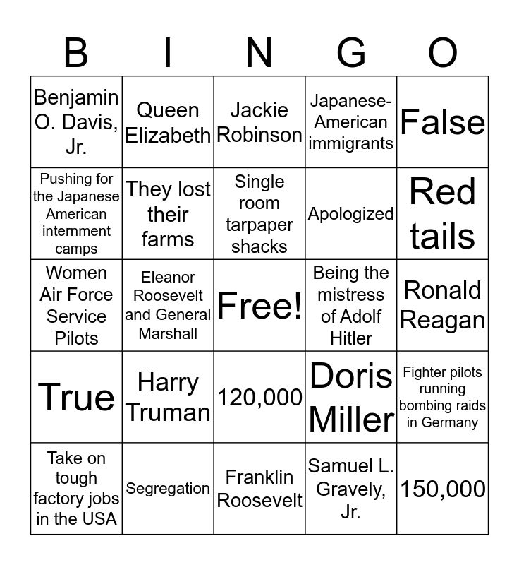 #10 Bingo Card