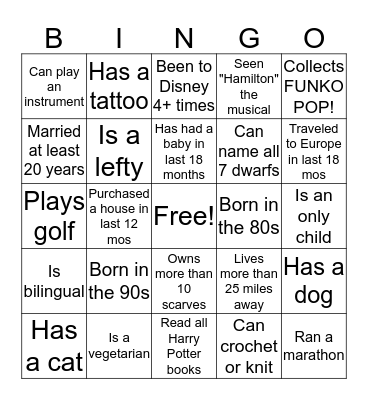 WOG BINGO Card
