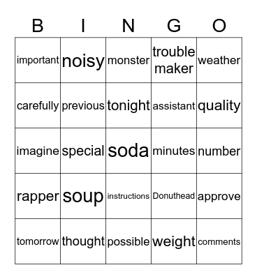 Friday      Fun     Bingo Card