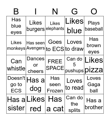 FIND SOMEONE WHO... Bingo Card