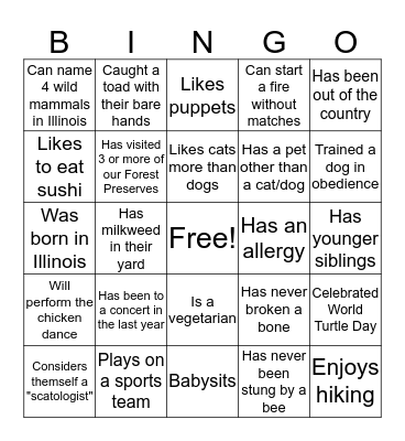 CIT Bingo Card