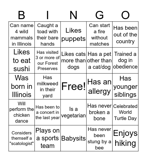 CIT Bingo Card