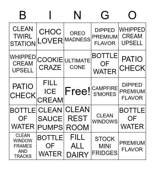 SUNRISE BINGO NIGHT Bingo Card
