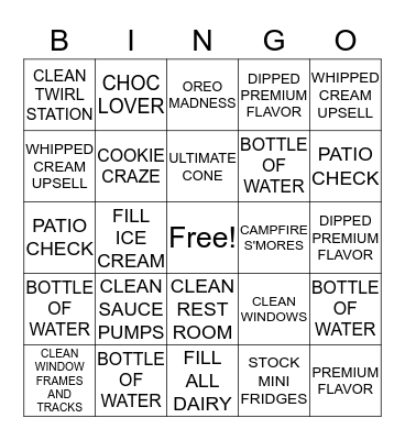 SUNRISE BINGO NIGHT Bingo Card