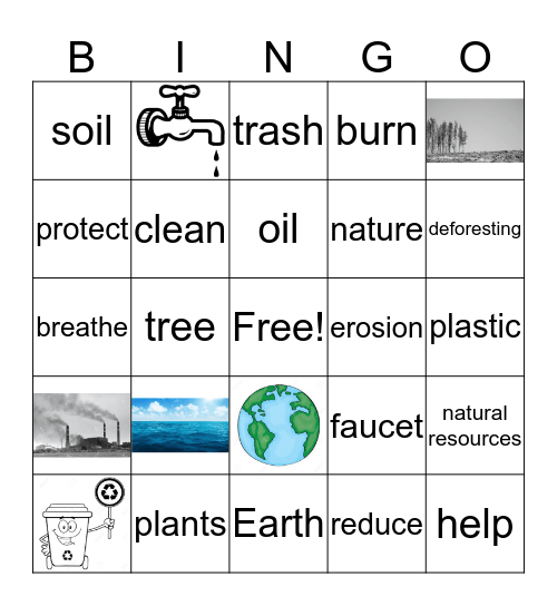 Caring for Our Earth Bingo Card