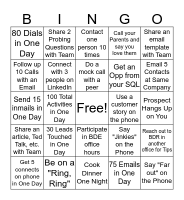 Call Blitz BINGO - Week 3 Bingo Card