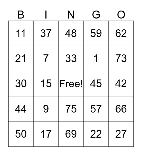 Sandy Roeder Bingo Card