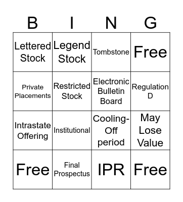Seris 6 Top Off unit 1 Bingo Card