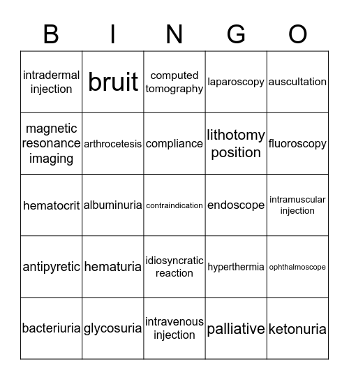 Chapter 15 - Part 1 Bingo Card