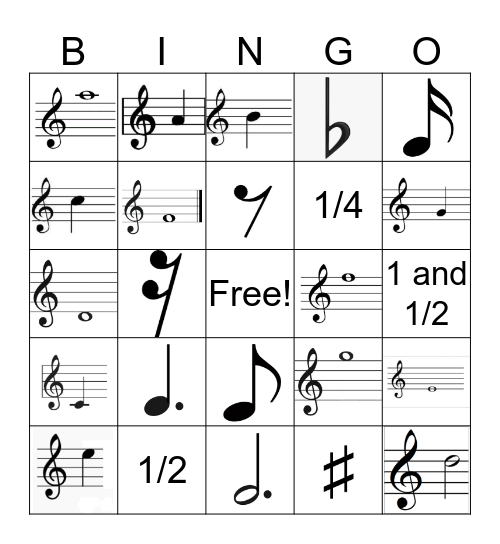 4th Grade Bingo Card