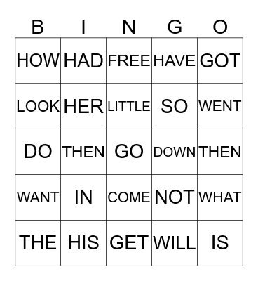 NEW WORDS Bingo Card